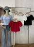 Women Aesthetic Front Off Tie Off-Shoulder Crop Tops